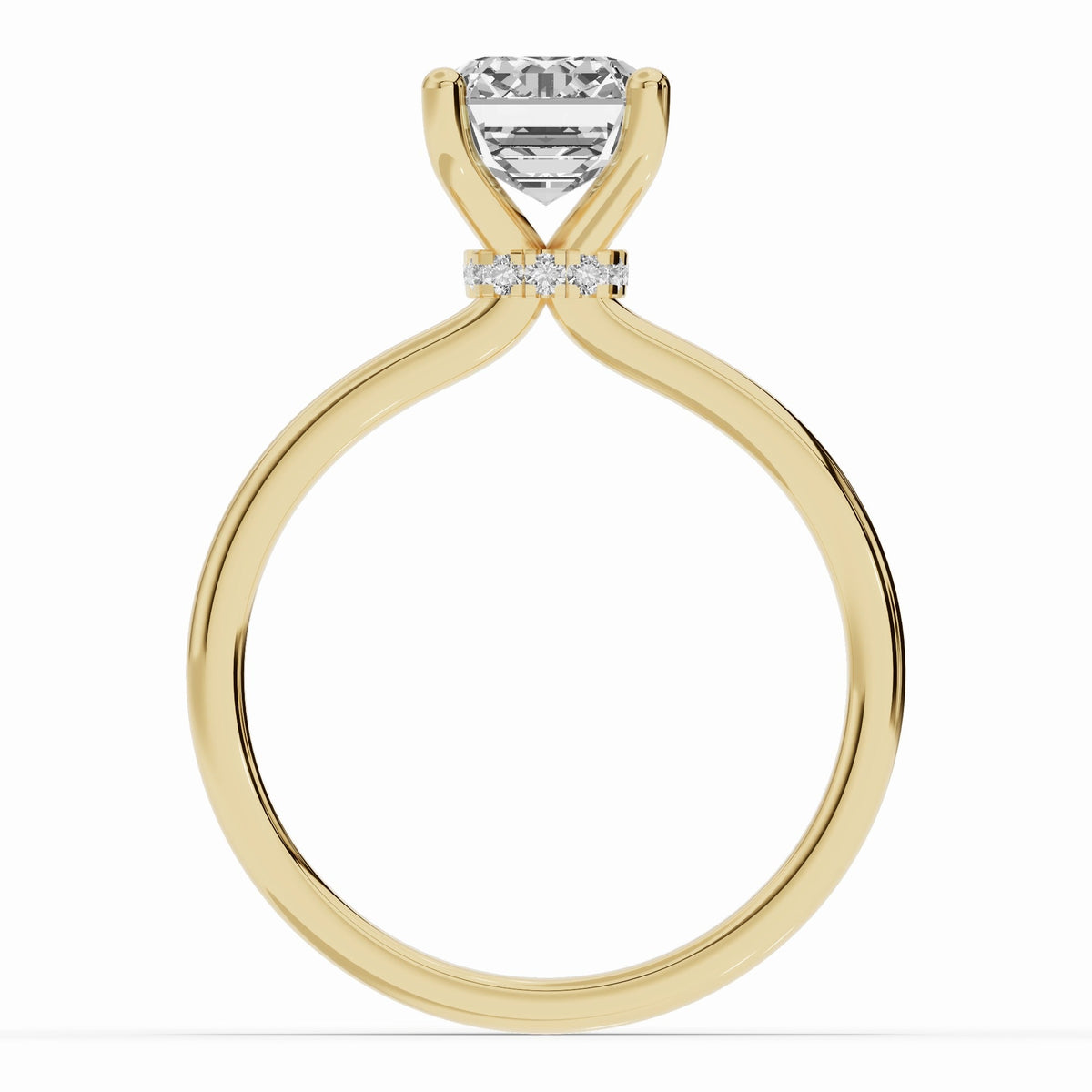 Emerald Cut Tiara Glow Solitaire Ring ABER-102-EM-LGD-1  - Abtin & Co.