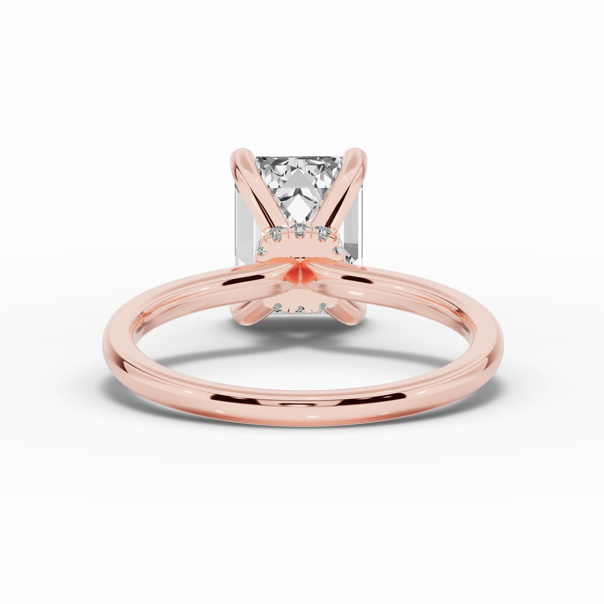 Emerald Cut Tiara Glow Solitaire Ring ABER-102-EM-LGD-11  - Abtin & Co.
