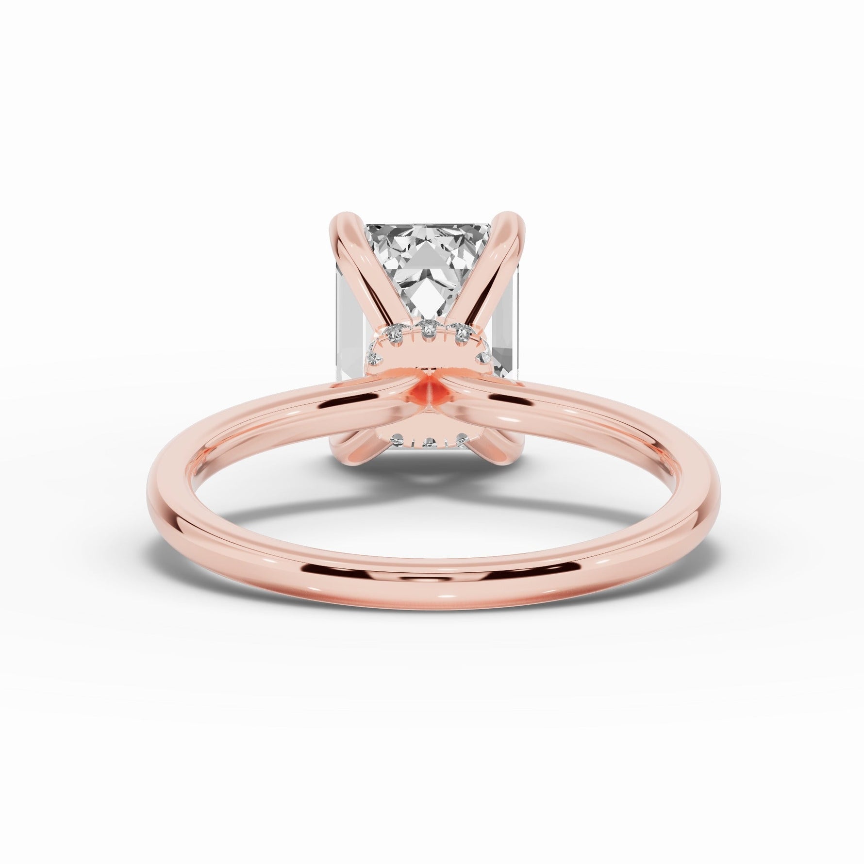 Emerald Cut Tiara Glow Solitaire Ring ABER-102-EM-LGD-11  - Abtin & Co.