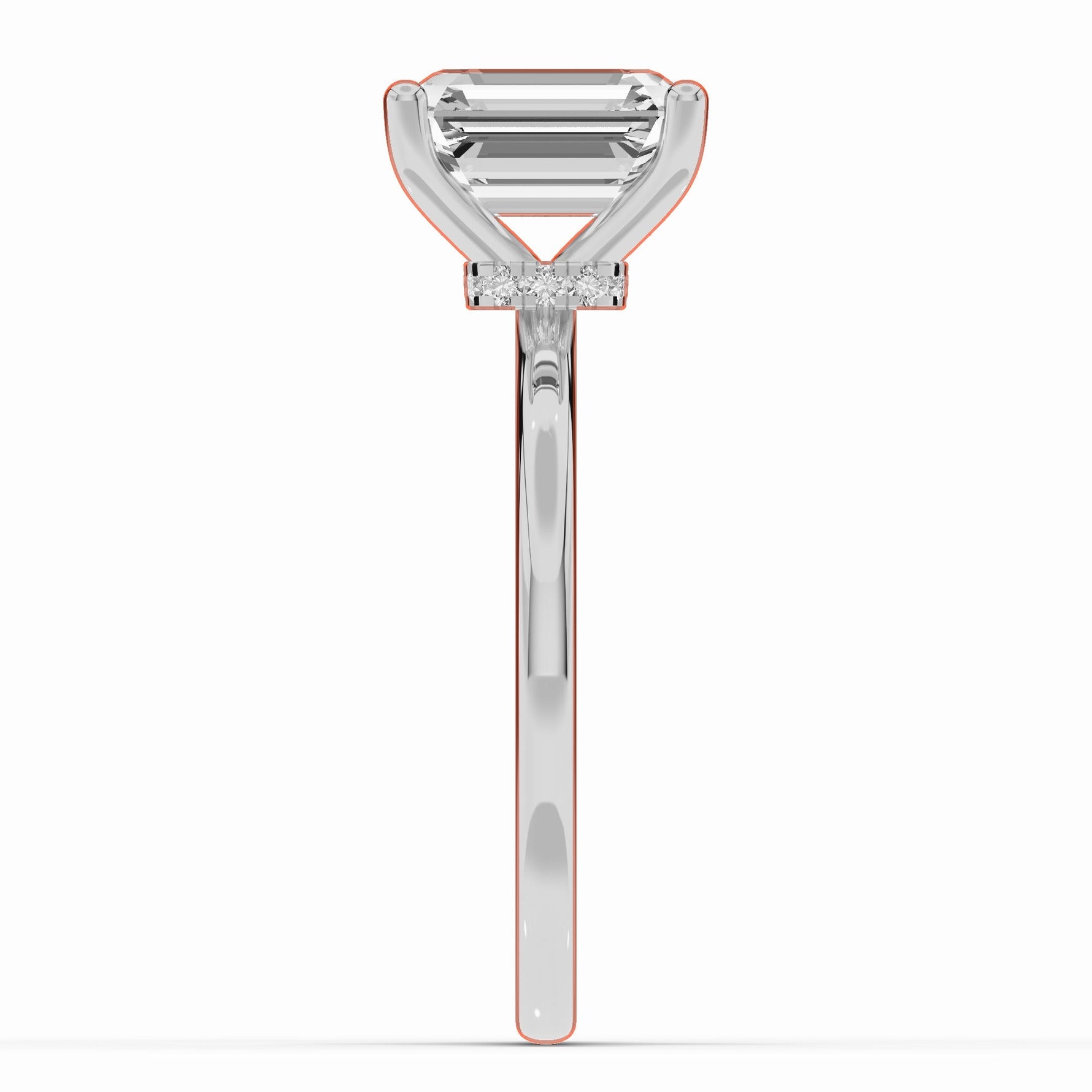Emerald Cut Tiara Glow Solitaire Ring ABER-102-EM-LGD-6  - Abtin & Co.
