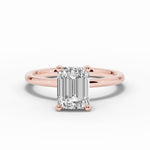 Emerald Cut Tiara Glow Solitaire Ring ABER-102-EM-LGD-11  - Abtin & Co.