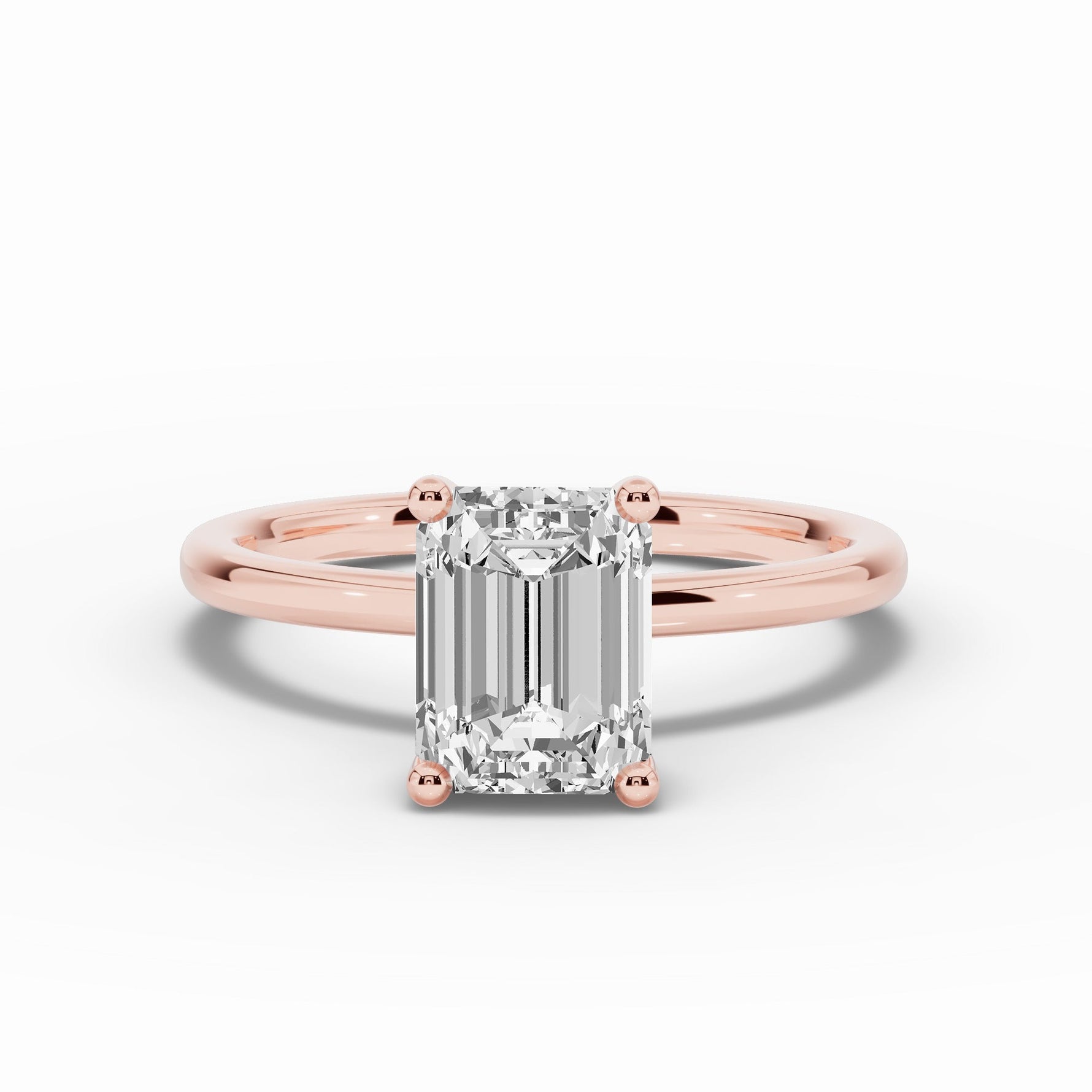 Emerald Cut Tiara Glow Solitaire Ring ABER-102-EM-LGD-11  - Abtin & Co.