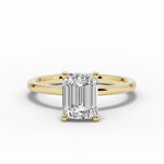 Emerald Cut Tiara Glow Solitaire Ring ABER-102-EM-LGD-1  - Abtin & Co.
