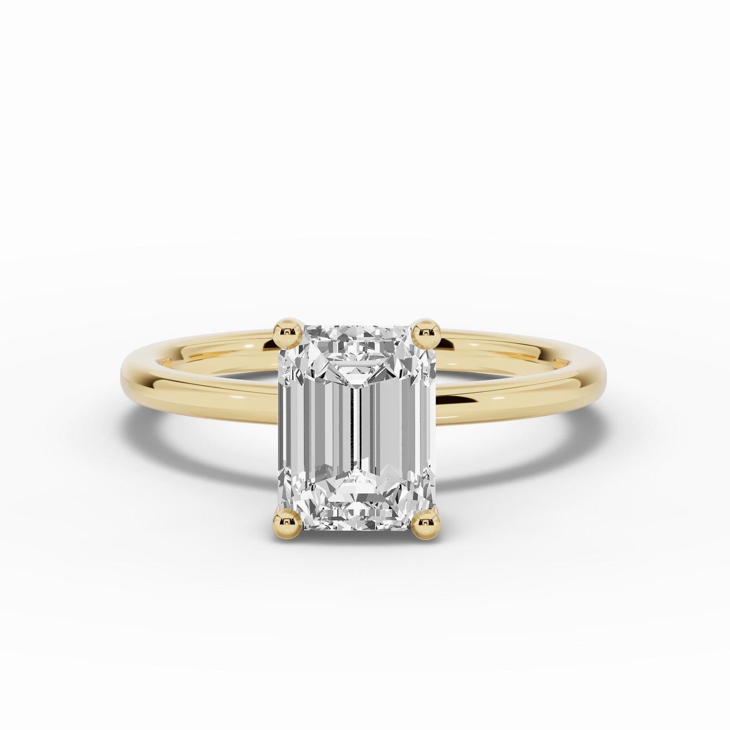 Emerald Cut Tiara Glow Solitaire Ring ABER-102-EM-LGD-1  - Abtin & Co.