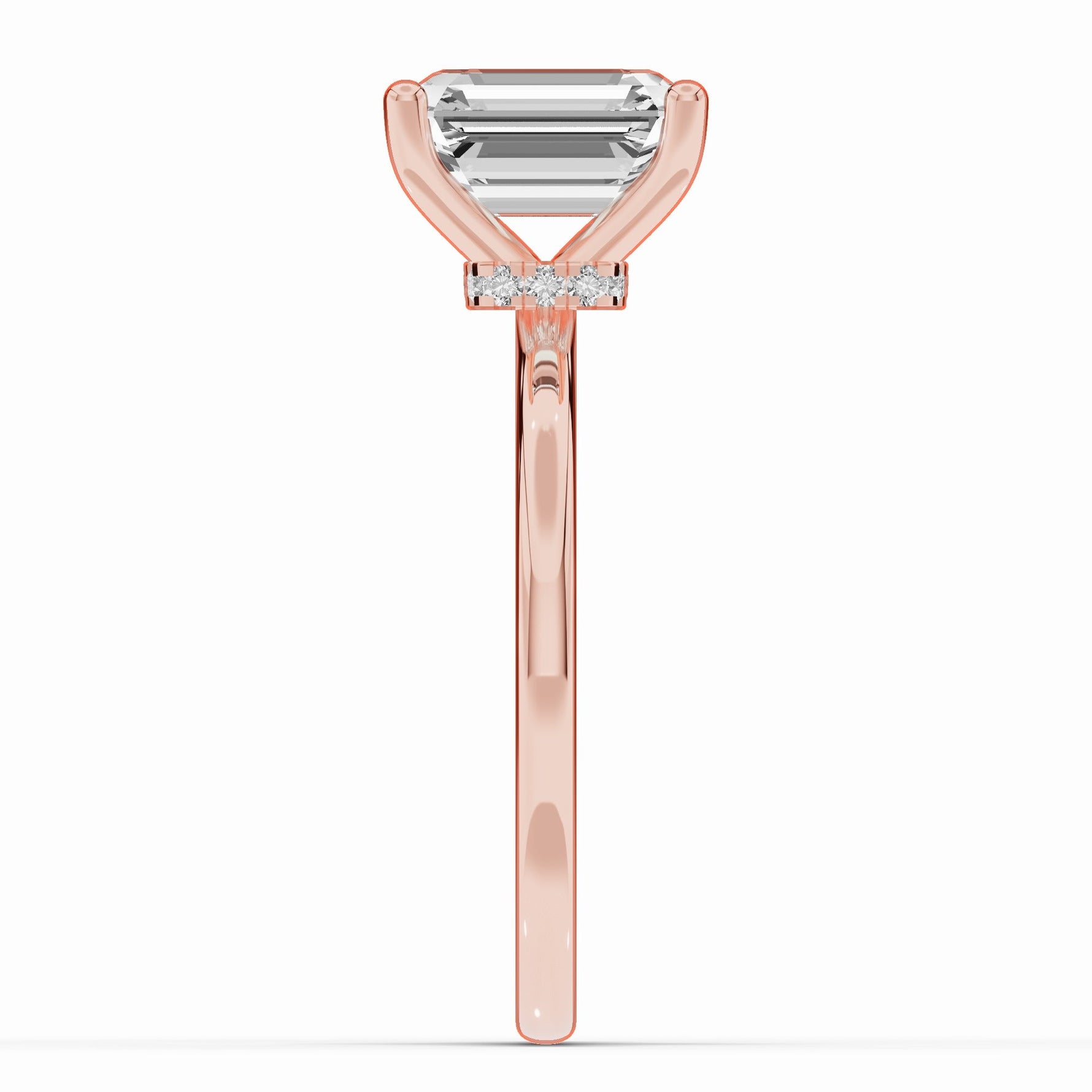 Emerald Cut Tiara Glow Solitaire Ring ABER-102-EM-LGD-11  - Abtin & Co.