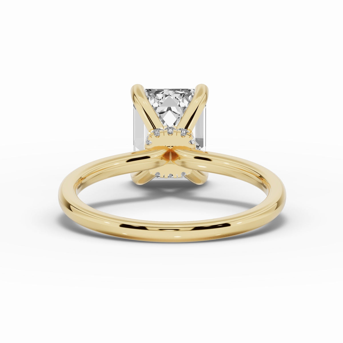 Emerald Cut Tiara Glow Solitaire Ring ABER-102-EM-LGD-1  - Abtin & Co.