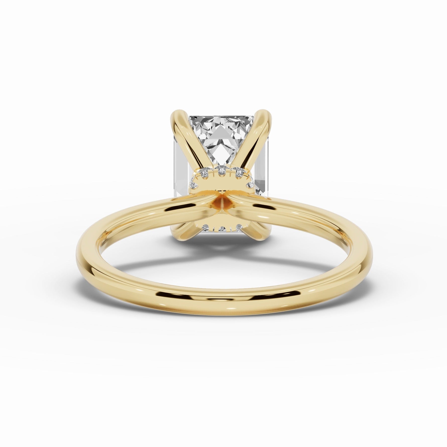 Emerald Cut Tiara Glow Solitaire Ring ABER-102-EM-LGD-1  - Abtin & Co.