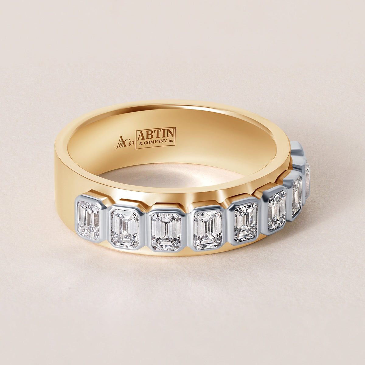 Emerald cut Vivenne Bnad Ring ABB-729-EM-D-1  - Abtin & Co.