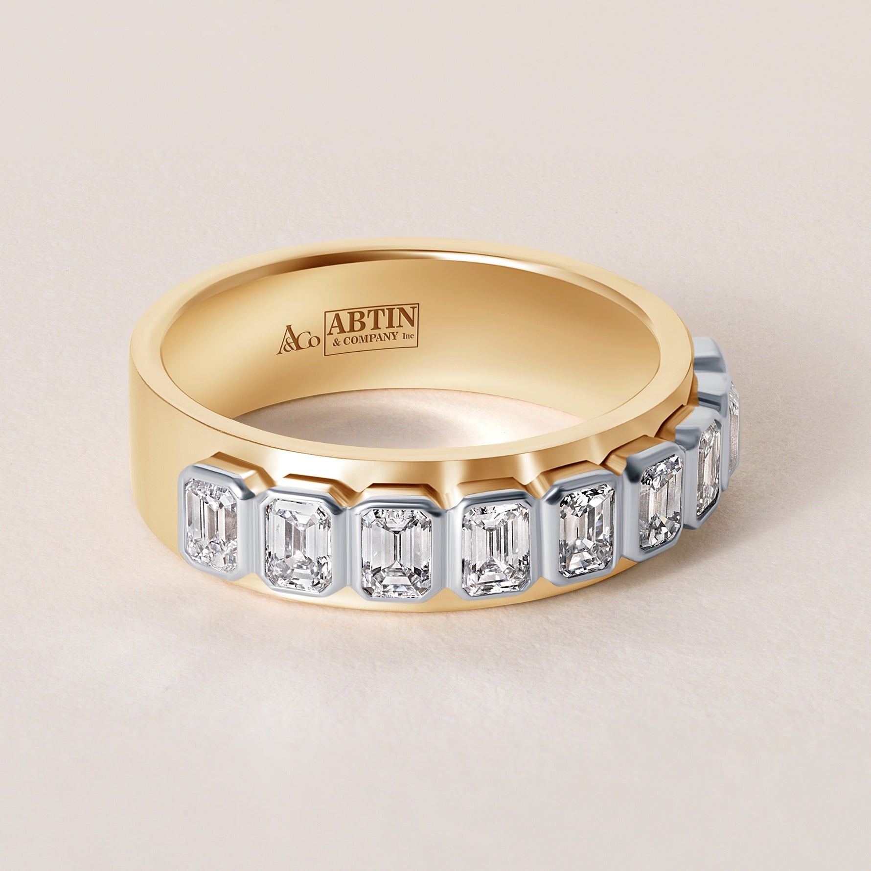 Emerald cut Vivenne Bnad Ring ABB-729-EM-D-1  - Abtin & Co.