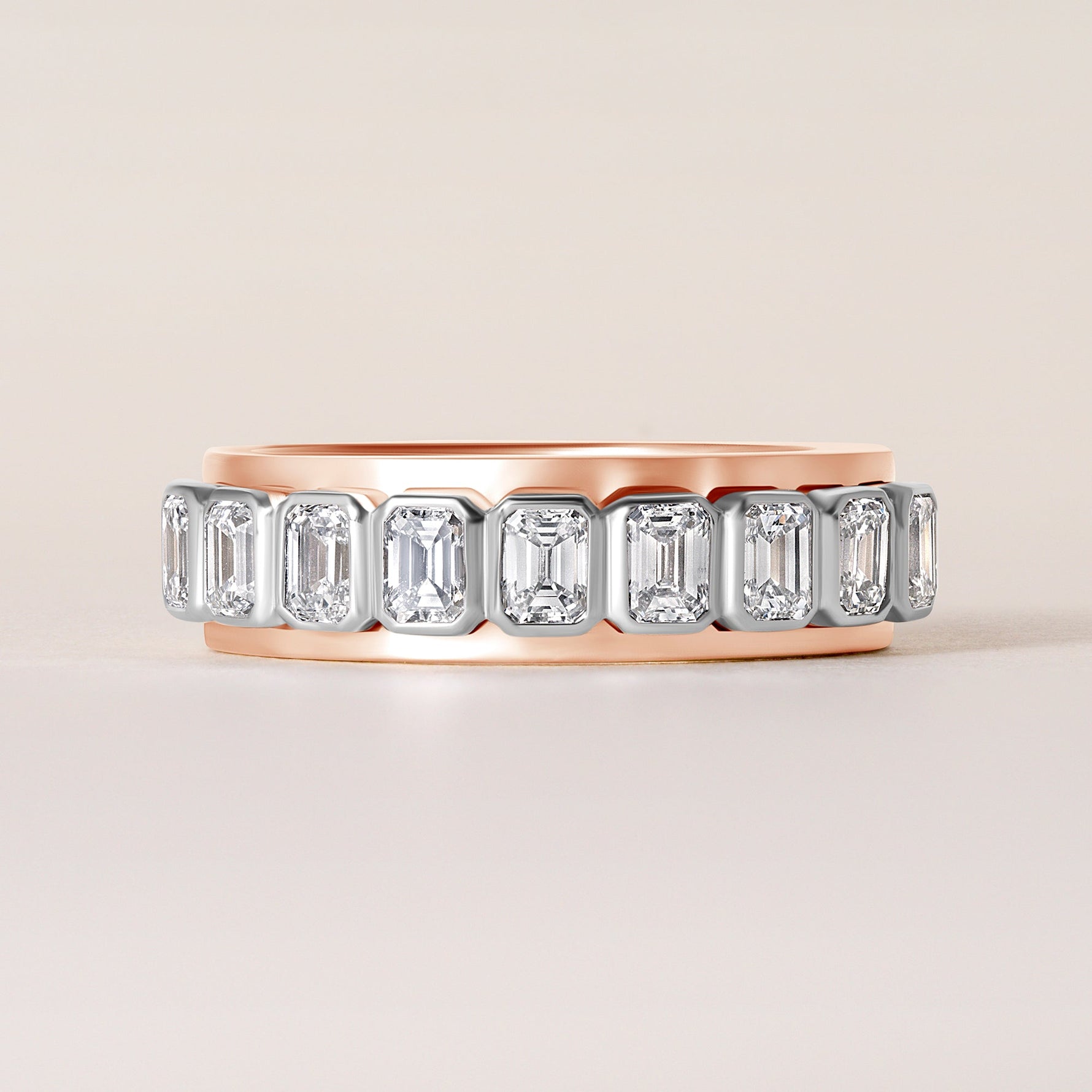 Emerald cut Vivenne Bnad Ring ABB-729-EM-D-3  - Abtin & Co.
