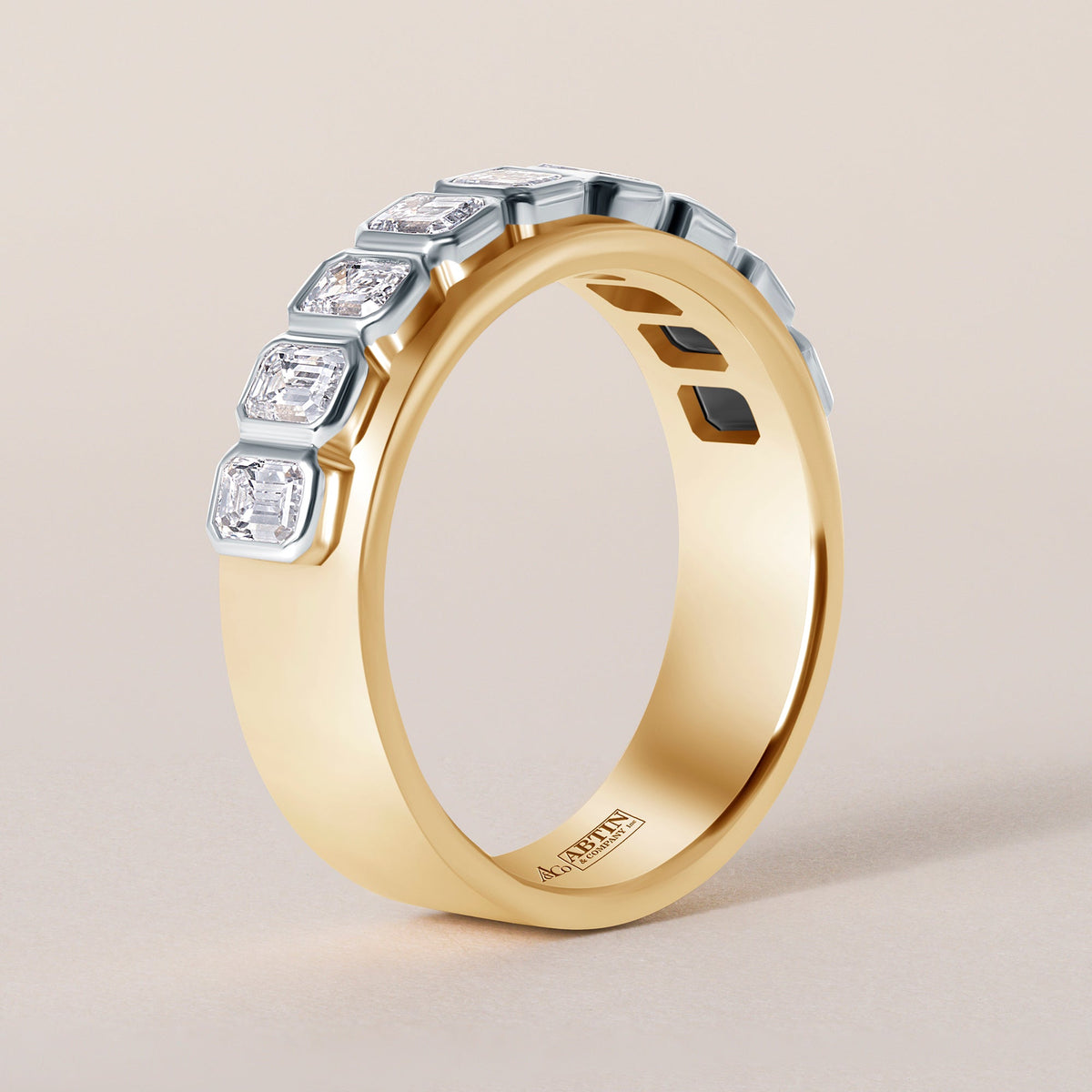 Emerald cut Vivenne Bnad Ring ABB-729-EM-D-1  - Abtin & Co.