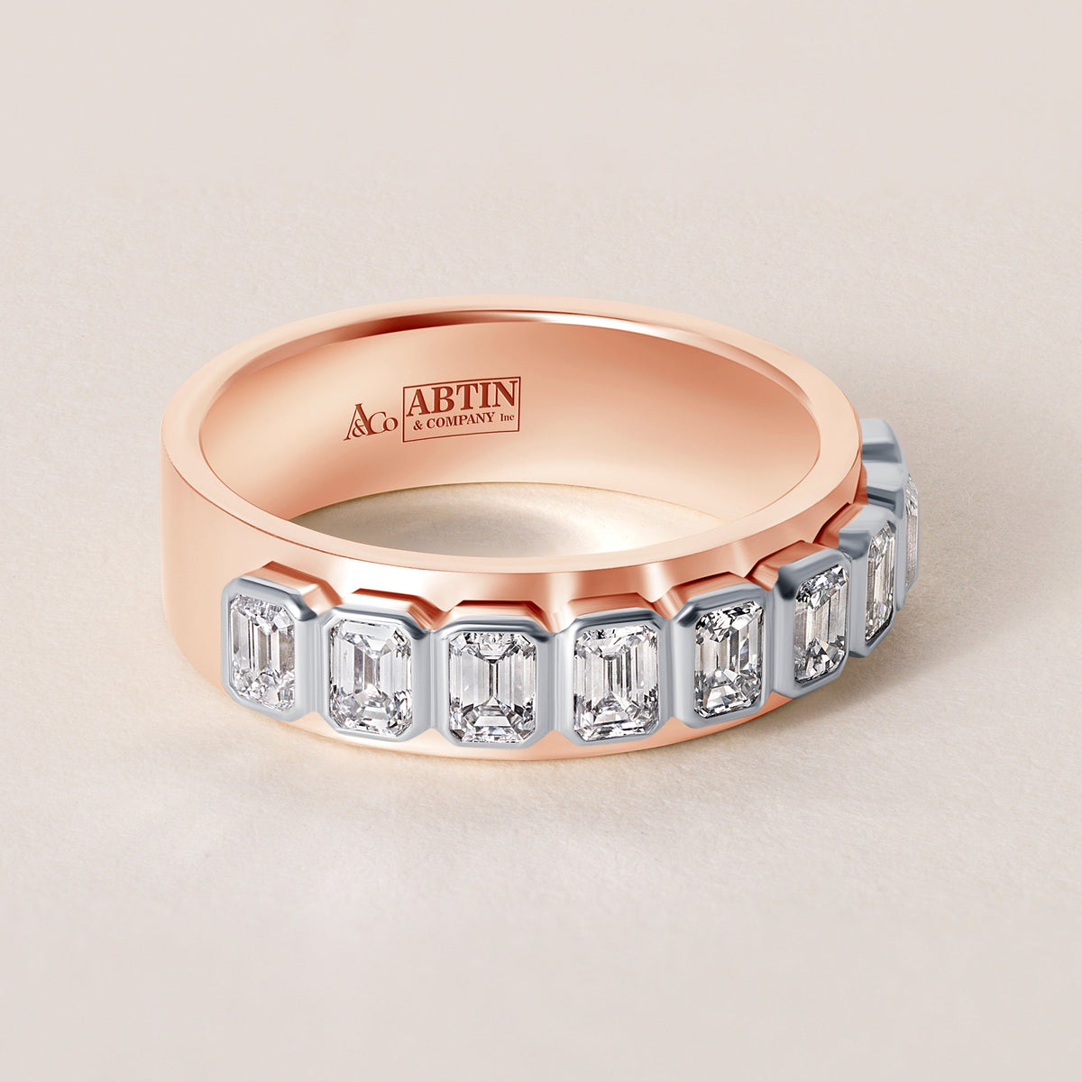 Emerald cut Vivenne Bnad Ring ABB-729-EM-D-3  - Abtin & Co.
