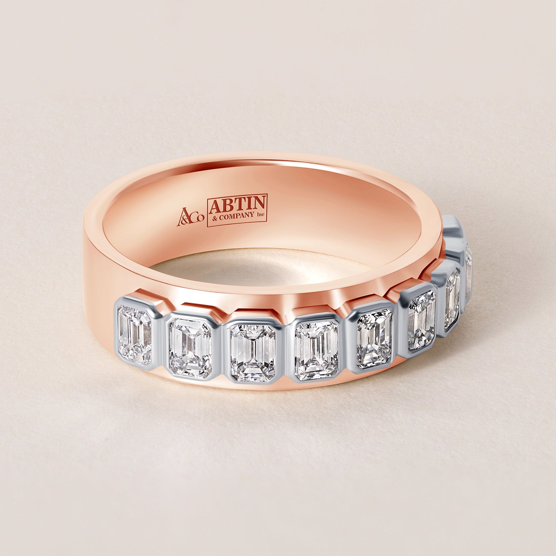 Emerald cut Vivenne Bnad Ring ABB-729-EM-D-3  - Abtin & Co.