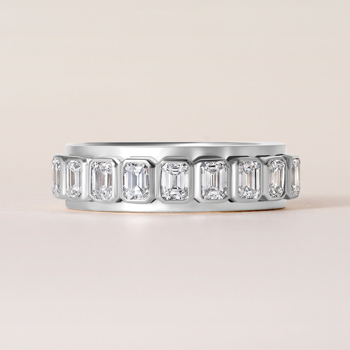 Emerald cut Vivenne Bnad Ring   - Abtin & Co.