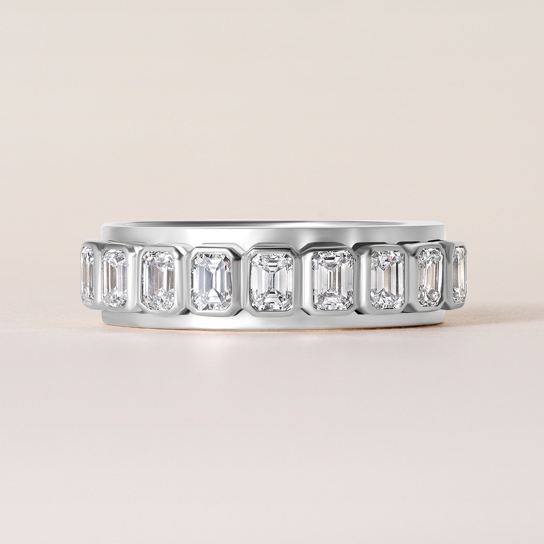 Emerald cut Vivenne Bnad Ring   - Abtin & Co.