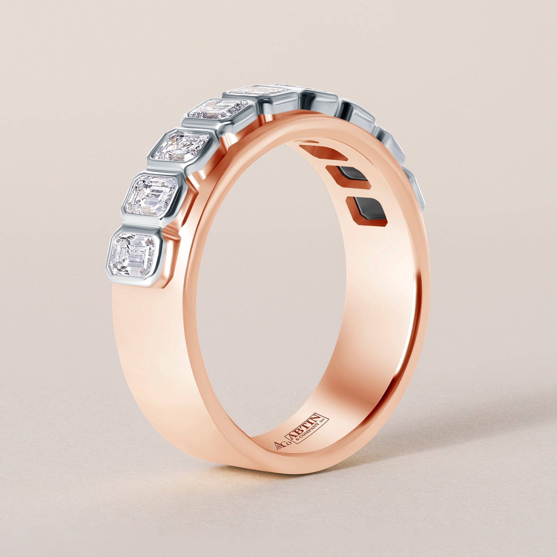 Emerald cut Vivenne Bnad Ring ABB-729-EM-D-3  - Abtin & Co.