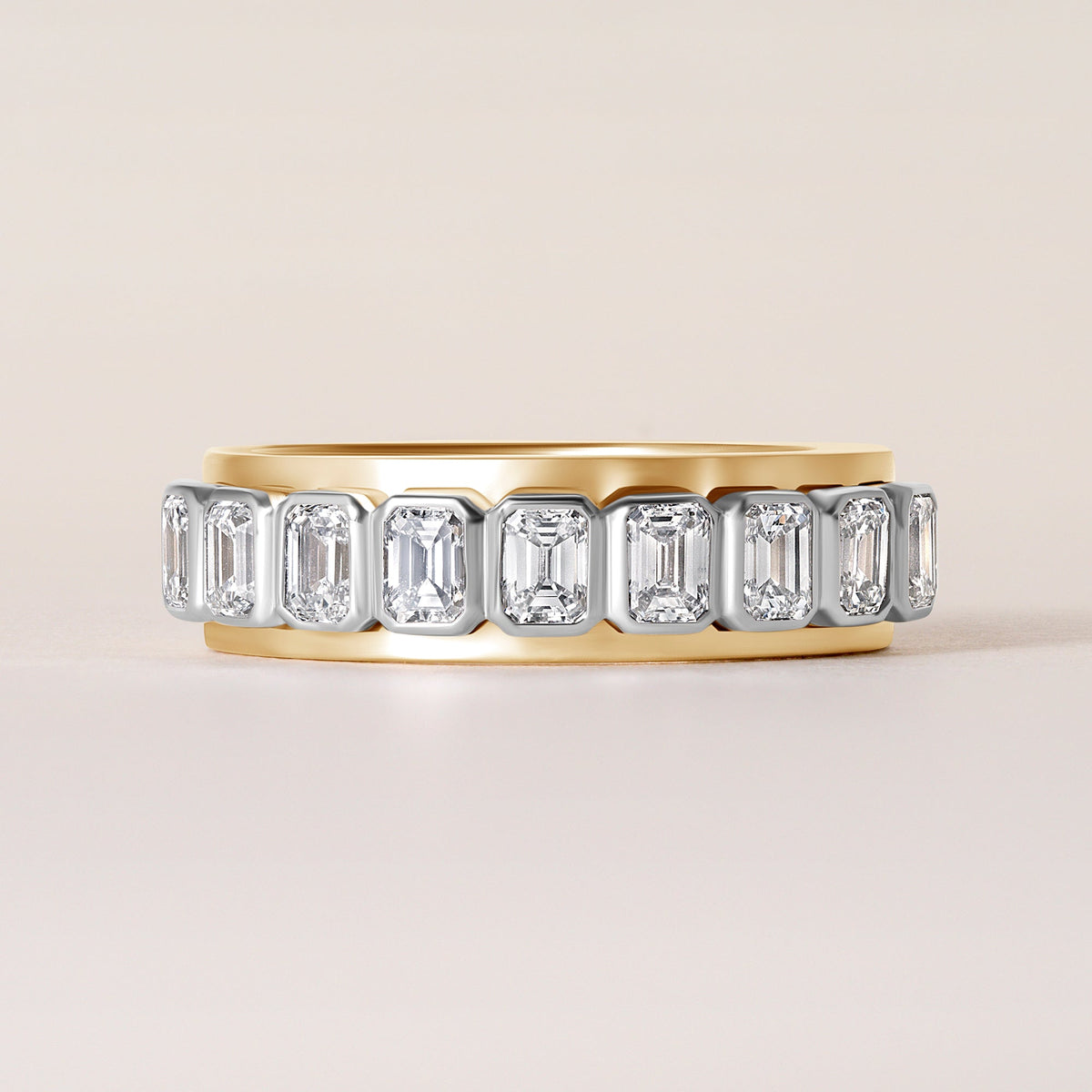 Emerald cut Vivenne Bnad Ring ABB-729-EM-D-1  - Abtin & Co.