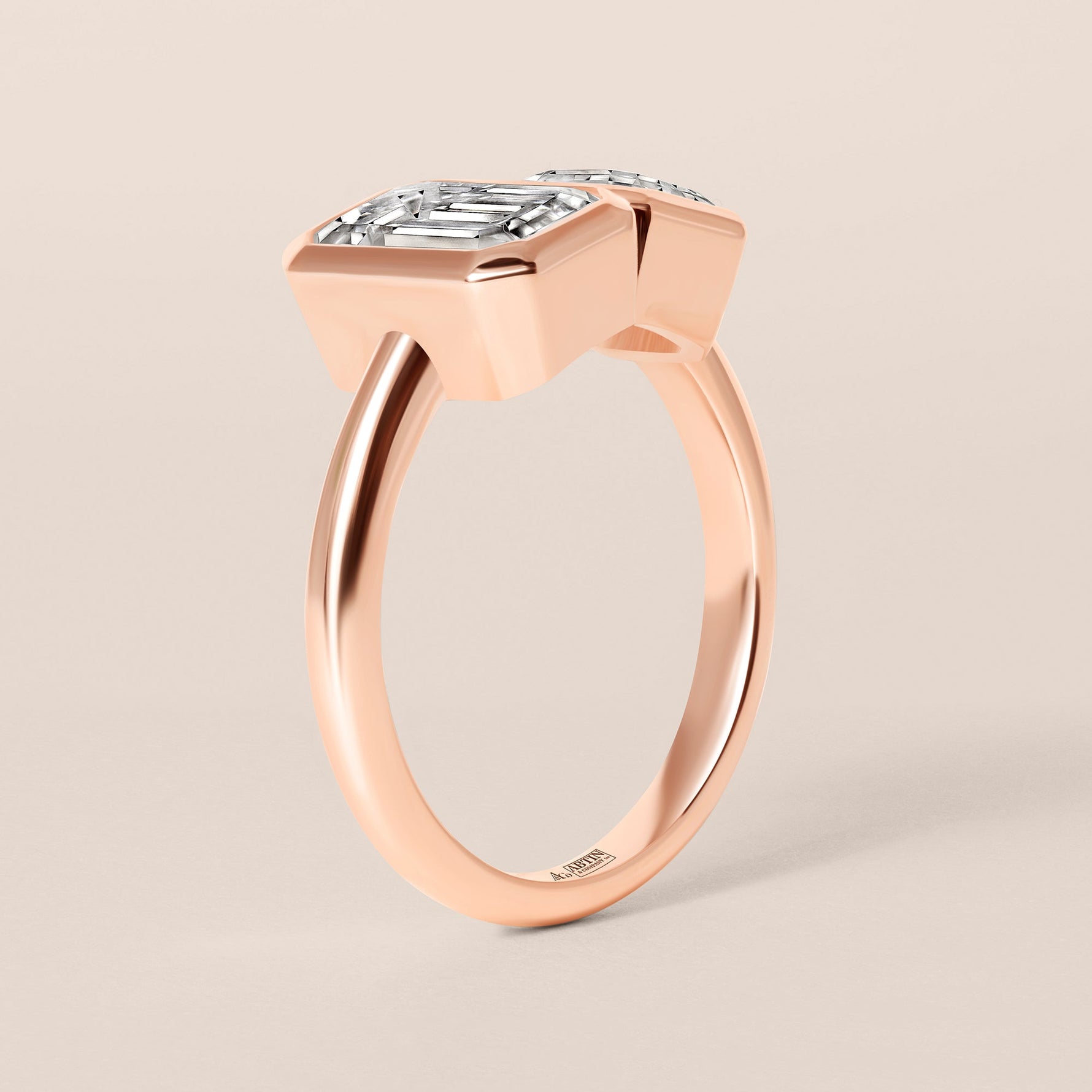 Facet Duo Ring Ring ABB-839-LGD-3  - Abtin & Co.