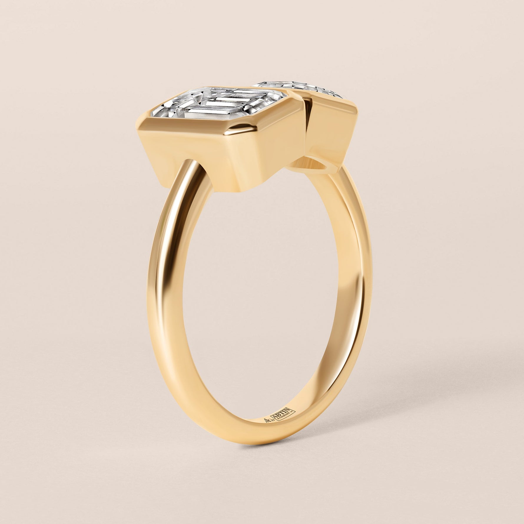 Facet Duo Ring Ring ABB-839-LGD-1  - Abtin & Co.