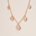 Graduated Asscher Stella Bezel Necklace Necklace ABN-186-AS-G-LGD-3  - Abtin & Co.
