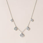 Graduated Asscher Stella Bezel Necklace Necklace ABN-186-AS-G-LGD-2  - Abtin & Co.