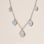 Graduated Asscher Stella Bezel Necklace Necklace ABN-186-AS-G-LGD-2  - Abtin & Co.
