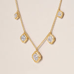 Graduated Asscher Stella Bezel Necklace Necklace ABN-186-AS-G-LGD-1  - Abtin & Co.