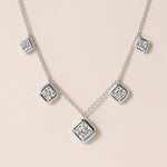 Graduated Asscher Stella Bezel Necklace Necklace ABN-186-AS-G-LGD-2  - Abtin & Co.