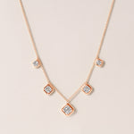 Graduated Asscher Stella Bezel Necklace Necklace ABN-186-AS-G-LGD-3  - Abtin & Co.