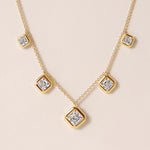 Graduated Asscher Stella Bezel Necklace Necklace ABN-186-AS-G-LGD-1  - Abtin & Co.