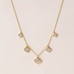 Graduated Asscher Stella Bezel Necklace Necklace ABN-186-AS-G-LGD-1  - Abtin & Co.