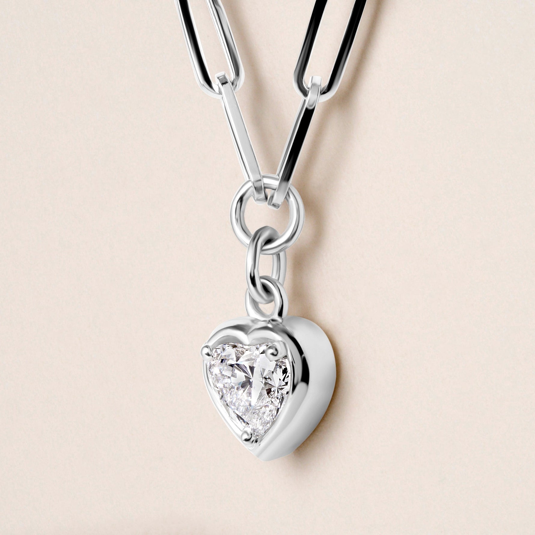 Heart Lustra Bezel Pendant Pendant ABP-235-LGD-4  - Abtin & Co.
