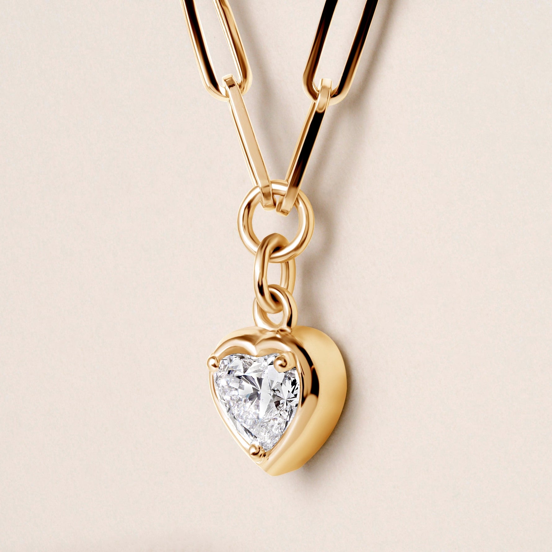 Heart Lustra Bezel Pendant Pendant ABP-235-LGD-1  - Abtin & Co.