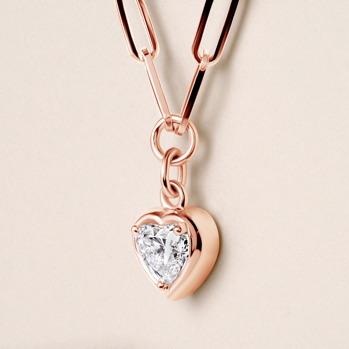Heart Lustra Bezel Pendant Pendant ABP-235-LGD-4  - Abtin & Co.