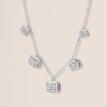 Horizontal Graduated Emerald Cut Stella Bezel Necklace Necklace   - Abtin & Co.