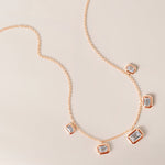 Horizontal Graduated Emerald Cut Stella Bezel Necklace Necklace   - Abtin & Co.
