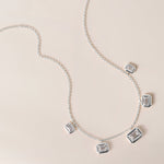 Horizontal Graduated Emerald Cut Stella Bezel Necklace Necklace   - Abtin & Co.