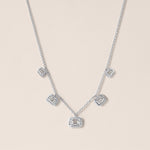 Horizontal Graduated Emerald Cut Stella Bezel Necklace Necklace   - Abtin & Co.
