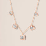 Horizontal Graduated Emerald Cut Stella Bezel Necklace Necklace   - Abtin & Co.
