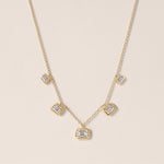 Horizontal Graduated Emerald Cut Stella Bezel Necklace Necklace   - Abtin & Co.