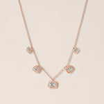 Horizontal Graduated Emerald Cut Stella Bezel Necklace Necklace   - Abtin & Co.
