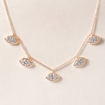 Horizontal Marquise Stella Bezel Necklace Necklace ABN-186-MQ-H-LGD-3  - Abtin & Co.
