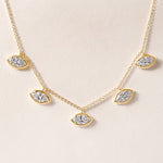 Horizontal Marquise Stella Bezel Necklace Necklace ABN-186-MQ-H-LGD-1  - Abtin & Co.