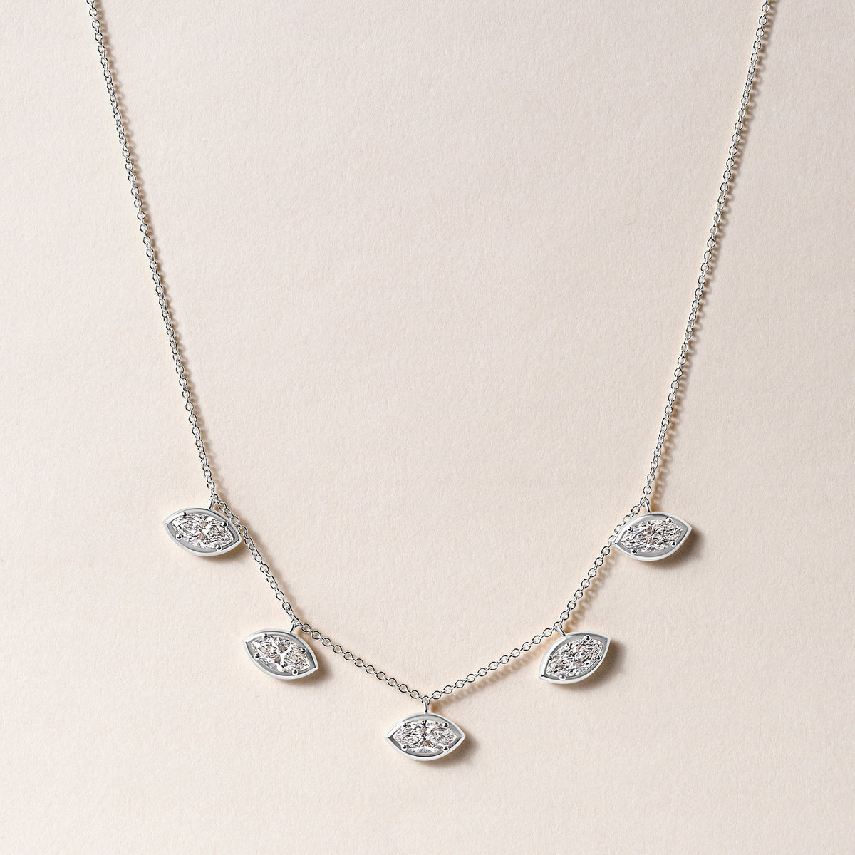 Horizontal Marquise Stella Bezel Necklace Necklace ABN-186-MQ-H-LGD-2  - Abtin & Co.