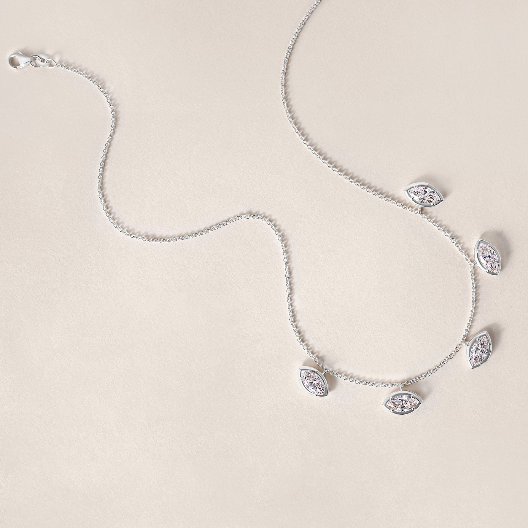 Horizontal Marquise Stella Bezel Necklace Necklace ABN-186-MQ-H-LGD-2  - Abtin & Co.