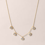 Horizontal Oval Stella Bezel Necklace Necklace ABN-186-OV-H-LGD-1  - Abtin & Co.