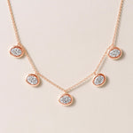 Horizontal Oval Stella Bezel Necklace Necklace ABN-186-OV-H-LGD-3  - Abtin & Co.