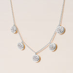 Horizontal Oval Stella Bezel Necklace Necklace ABN-186-OV-H-LGD-2  - Abtin & Co.