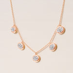 Horizontal Oval Stella Bezel Necklace Necklace ABN-186-OV-H-LGD-3  - Abtin & Co.