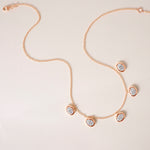 Horizontal Oval Stella Bezel Necklace Necklace ABN-186-OV-H-LGD-3  - Abtin & Co.